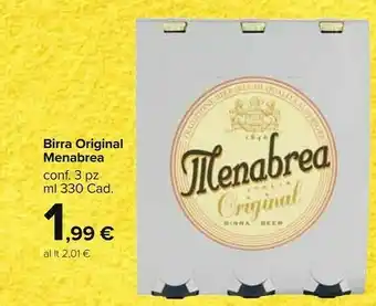 Carrefour Menabrea - Birra Original 990 G(ml) offerta