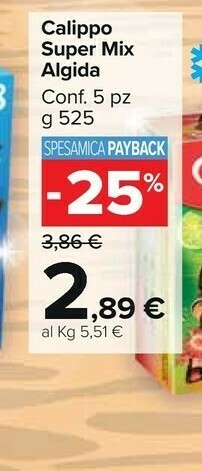 Carrefour Algida Max Calippo Super Mix 525 G(ml) offerta