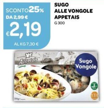 Ekom Sugo Alle Vongole Appetais g 300 offerta