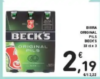 Conad Beck's Birra Original Pils 33 cl x 3 offerta