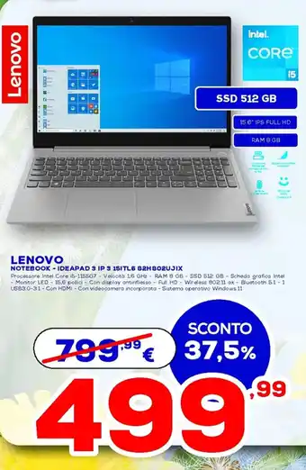 Euronics Lenovo Notebook - Ideapad 3 IP 3 15ITL6 82H802UJIX offerta