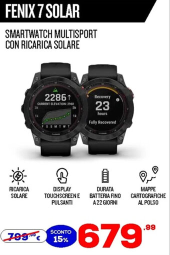 Euronics Fenix 7 Solar Smartwatch Multisport con Ricarica Solare offerta