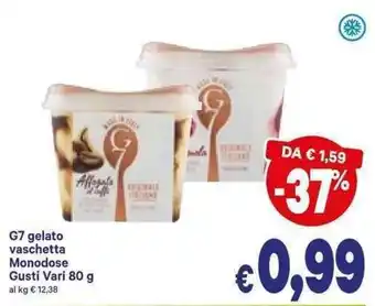 A&O G7 Gelato Vaschetta Monodose Gusti Vari 80g offerta