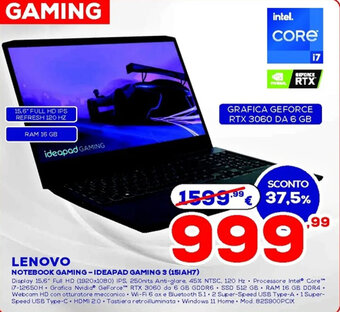 Euronics Lenovo Notebook Gaming - Ideapad Gaming 3 (15IAH7) offerta