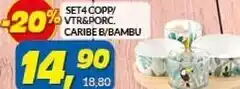 Risparmio Casa Set4 copp/vtr & porc. caribe b/bambu offerta