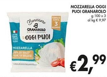 Coal Granarolo mozzarella oggi puoi offerta