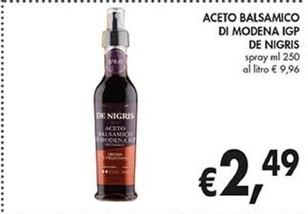 Coal De nigris aceto balsamico di modena igp offerta