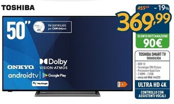 Sinergy Toshiba smart tv 50uad63da offerta