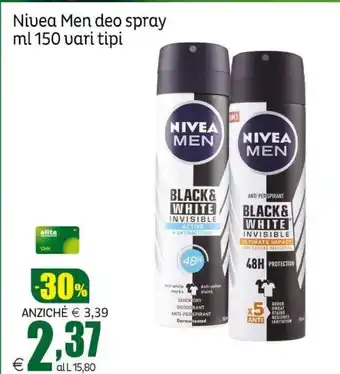 Elite Nivea men deo spray offerta