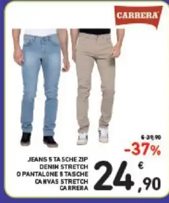 Conad Jeans Stasche Zip Denim Stretch O Pantalone 5 Tasche Canvas Stretch Carrera offerta