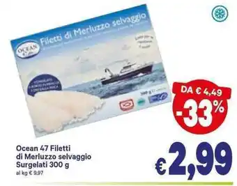 A&O Ocean 47 Filetti di Merluzzo selvaggio Surgelati 300g offerta