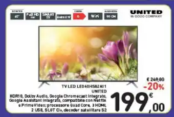 Conad United TV Led 40H582 A1 1 offerta