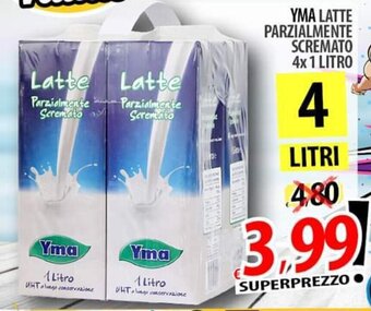 Il Genio Supermercato Yma Latte Parzialmente Scremato 4x 1 litro offerta