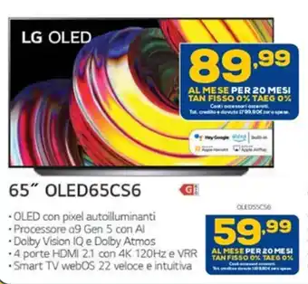 Euronics LG 65" OLED65CS6 offerta