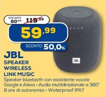 Euronics JBL Speaker Wireless Link Music offerta