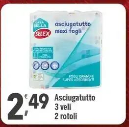 Supermercati Dok Selex asciugatutto 3 veli 2 rotol offerta