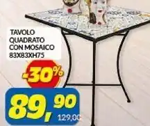 Risparmio Casa Tavolo quadrato con mosaico 83x83xh75 offerta