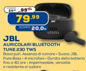 Euronics JBL Auricolari Bluetooth Tune 230 TWS offerta