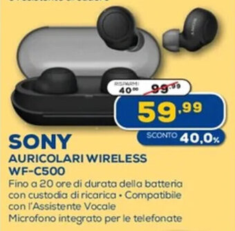Euronics Sony Auricolari Wireless WF-C500 offerta