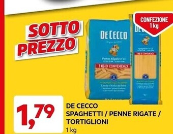 De cecco spaghetti / penne rigate / tortiglioni