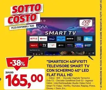 DPiù Smart tech 40fv10t1 televisore smart tv offerta