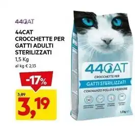 DPiù 44 cat crocchette per gatti adulti sterilizzati offerta