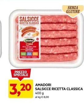 DPiù Amadori salsicce ricetta classica offerta