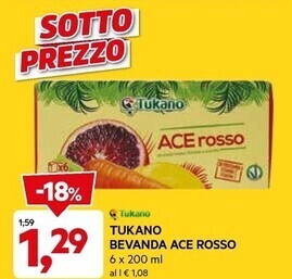 DPiù Tukano bevanda ace rosso offerta
