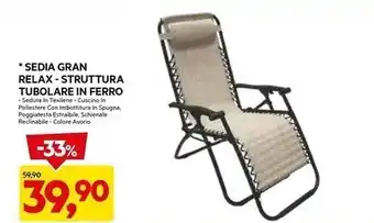 DPiù Sedia gran relax - struttura tubolare in ferro offerta