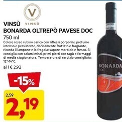 DPiù Vinsu - bonarda oltrepo pavese doc offerta