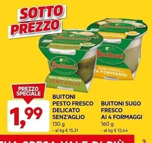 DPiù Buitoni pesto fresco delicato senz'aglio offerta