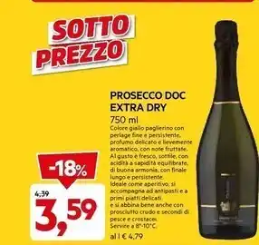 DPiù Perlage prosecco doc extra dry offerta