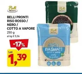 DPiù Belli pronti riso rosso / nero / cotto a vapore offerta