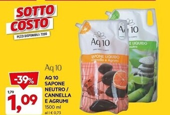 DPiù Aq 10 sapone neutro / cannella e agrumi offerta