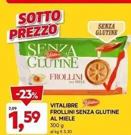 DPiù Vitalibre frollini senza glutine al miele offerta