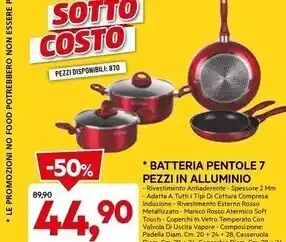DPiù Batteria pentole 7 pezzi in alluminio offerta