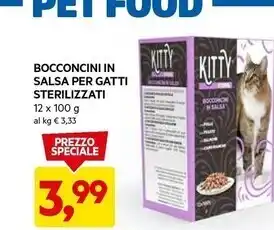 DPiù Bocconcini in salsa per gatti sterilizzati offerta