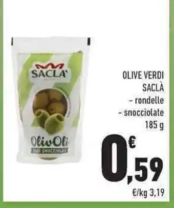 Conad City Saclà Olive Verdi rondelle 185 g offerta