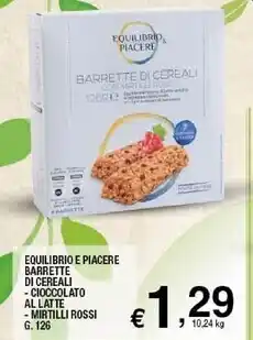 Sigma Equilibrio & piacere barrette di cereali -cioccolato al latte -mirtilli rossi offerta