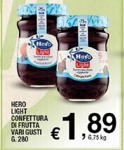 Sigma Hero light confettura di frutta vari gusti offerta