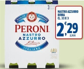 Sigma Peroni nastro azzurro birra cl. 33 x 3 offerta