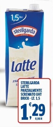 Sigma Sterilgarda latte parzialmente scremato uht brick lt. 1,5 offerta