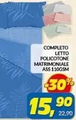Risparmio Casa Completo letto policotone matrimoniale ass 110gsm offerta