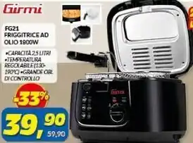 Risparmio Casa Girmi 21 fg21 friggitrice ad olio 1900w offerta