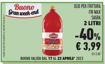 Conad City Olio Per Frittura Fri Max Sagra 2 Litri offerta