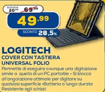 Euronics Logitech Cover con Tastiera Universal Folio offerta