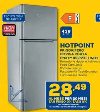 Euronics Hotpoint Frigorifero Doppia Porta ENXTM18322XF1 Inox offerta