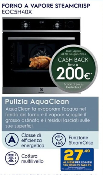 Euronics Electrolux Forno a Vapore Steamcrisp EOC5H40X offerta