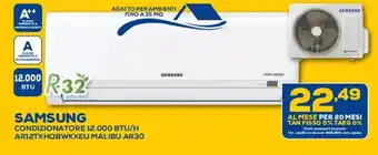 Euronics Samsung Condizionatore 12.000 BTU/H AR12TXHQBWKXEU Malibu AR30 offerta