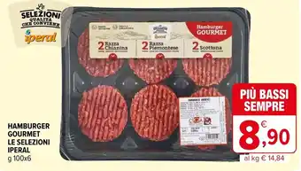 Iperal iperal Hamburger Gourmet Le Selezioni 100 g x 6 offerta